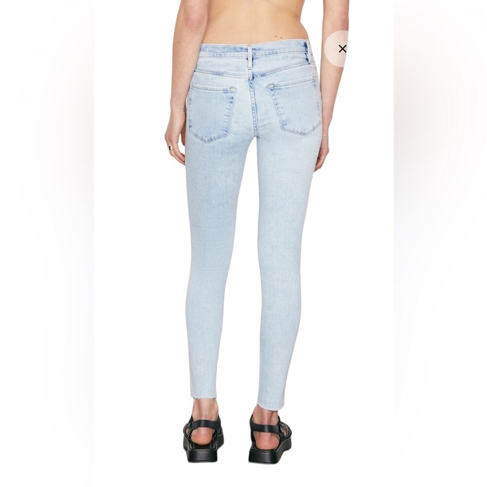 Frame Le Skinny De Jeanne Crop Low Rise Skinny Light Wash Denim Jeans Size 25 - Picture 3 of 9